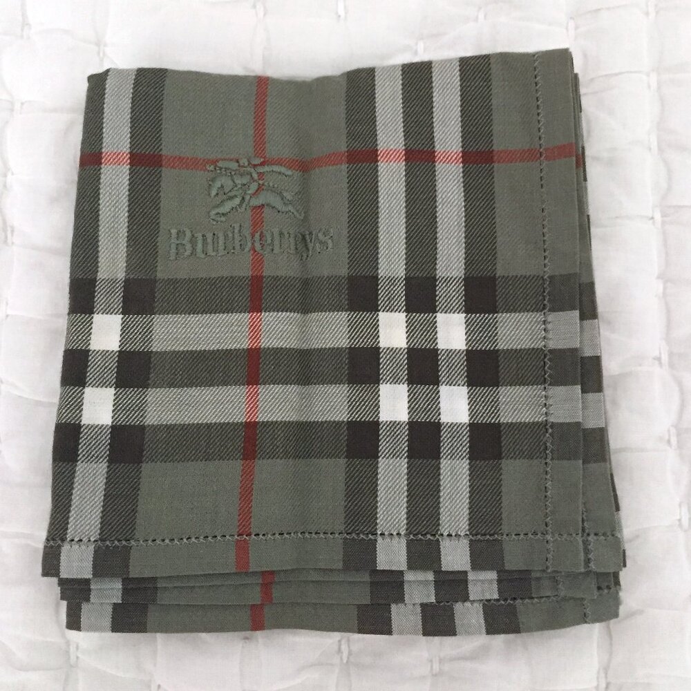 Authentic Burberry Vintage Cotton Handkerchief Pocket Square 18"